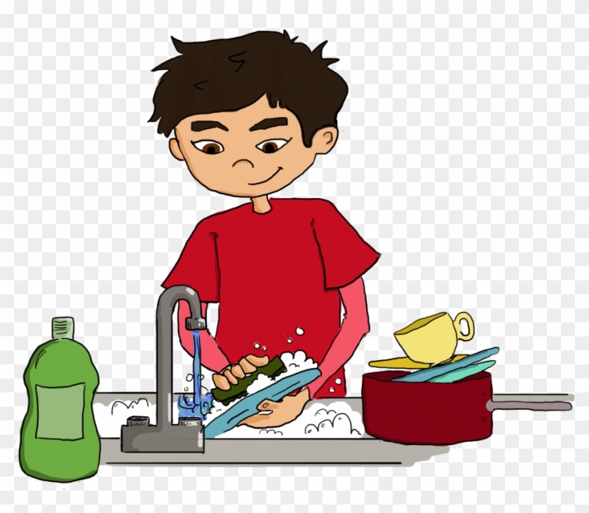 5 Ways To Teach A Child To Be Mindful During An Ordinary - Cartoon Boy Wash The Dishes #1108184