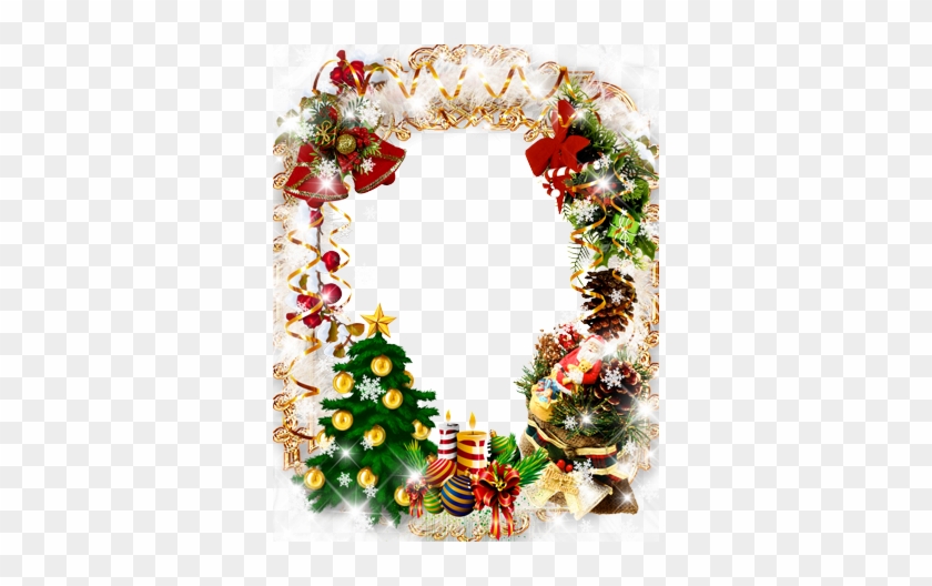 Christmas Garland Border Png For Kids - Christmas Tree Oval Car Magnet #1108389