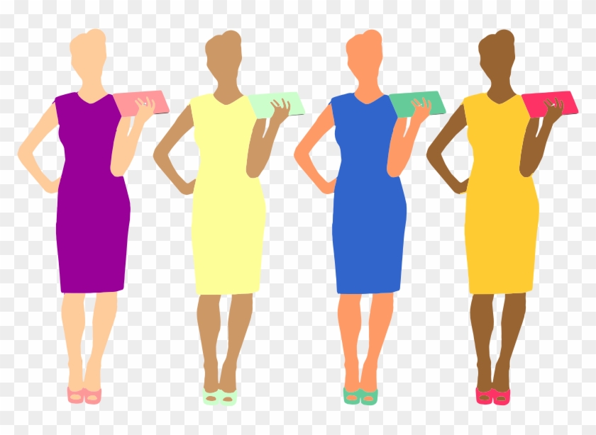 Clipart Four Colorful Women - Fashion Designing Class Room #1108484