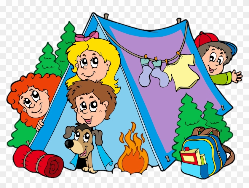 Camping Campsite Tent Family Clip Art - Kids Camping Clipart #1108612