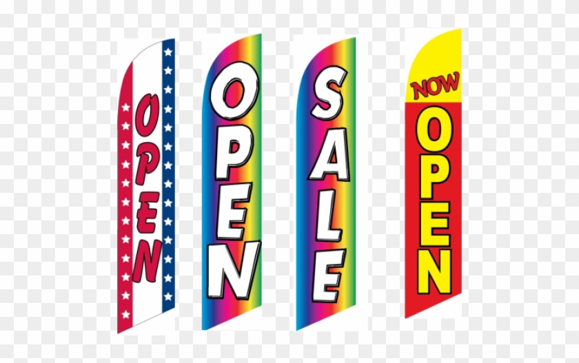 Stock Feather Flags - Better Banners Open, Welcome Drive In , Look Special #1108805