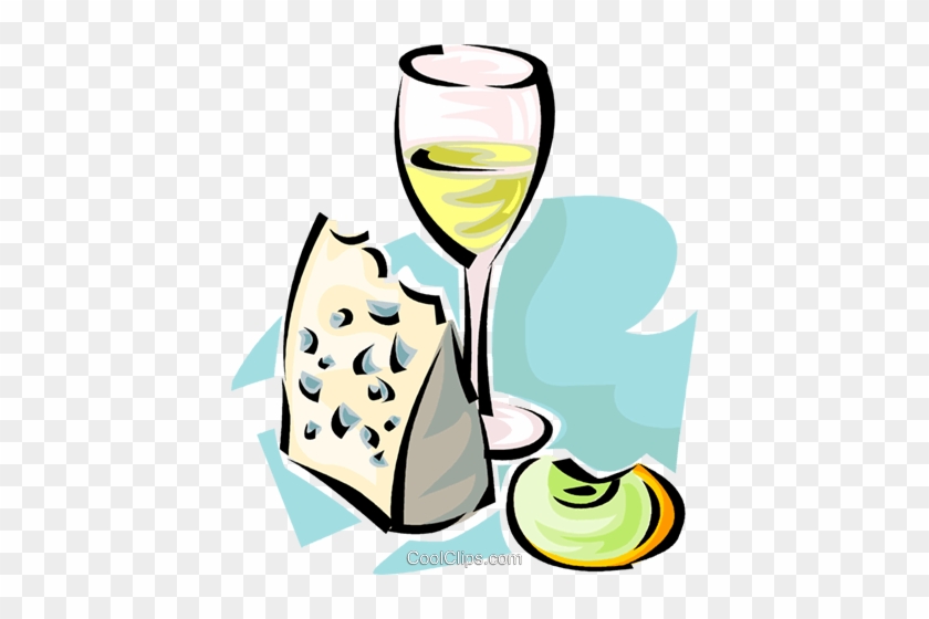 Wine And Cheese Royalty Free Vector Clip Art Illustration - Wine And Cheese Clip Art #1108935