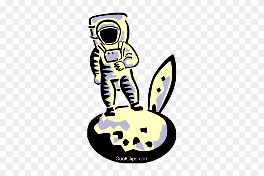 Astronaut On The Moon Royalty Free Vector Clip Art - Clip Art #1109004