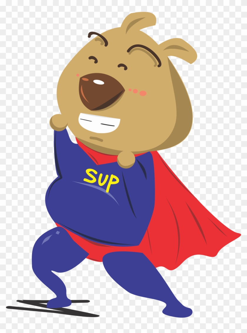 Superman Dog Cartoon Illustration - Dog #1109222
