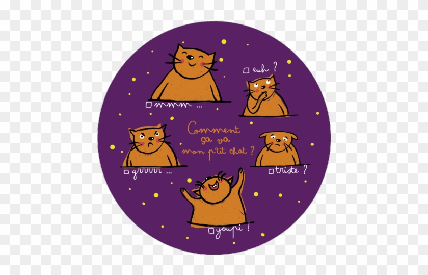 Round Card 13,8cm Anne Isabelle Le Touzé "comment Ça - Cartoon #1109279