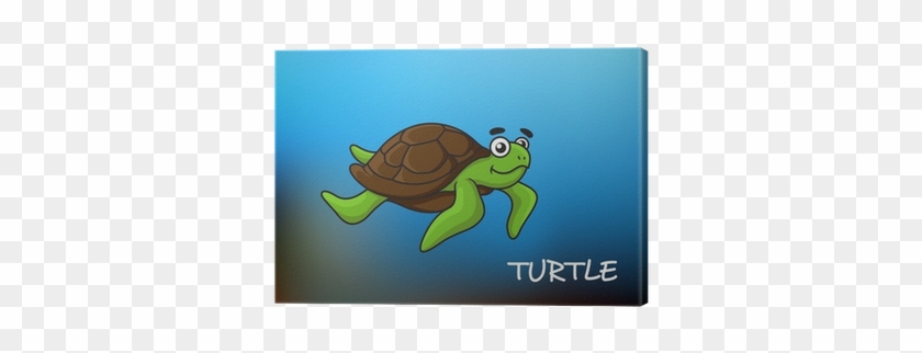 Quadro Em Tela Natação Da Tartaruga De Mar Dos Desenhos - Sea Turtle #1109668