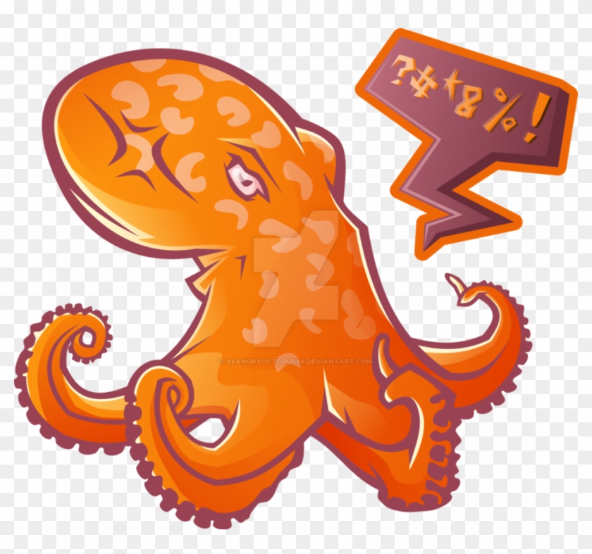 Octopus Coloring Book - Octopus Cartoon Png Angry #1109806