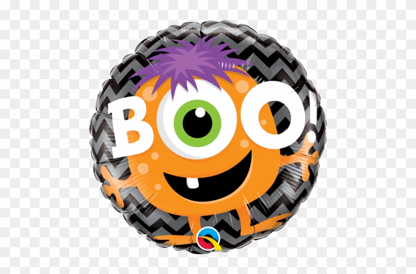 Qualatex 18" Foil Balloon Boo Monster Chevron Deisgn - Monster Bash Balloon #1109848