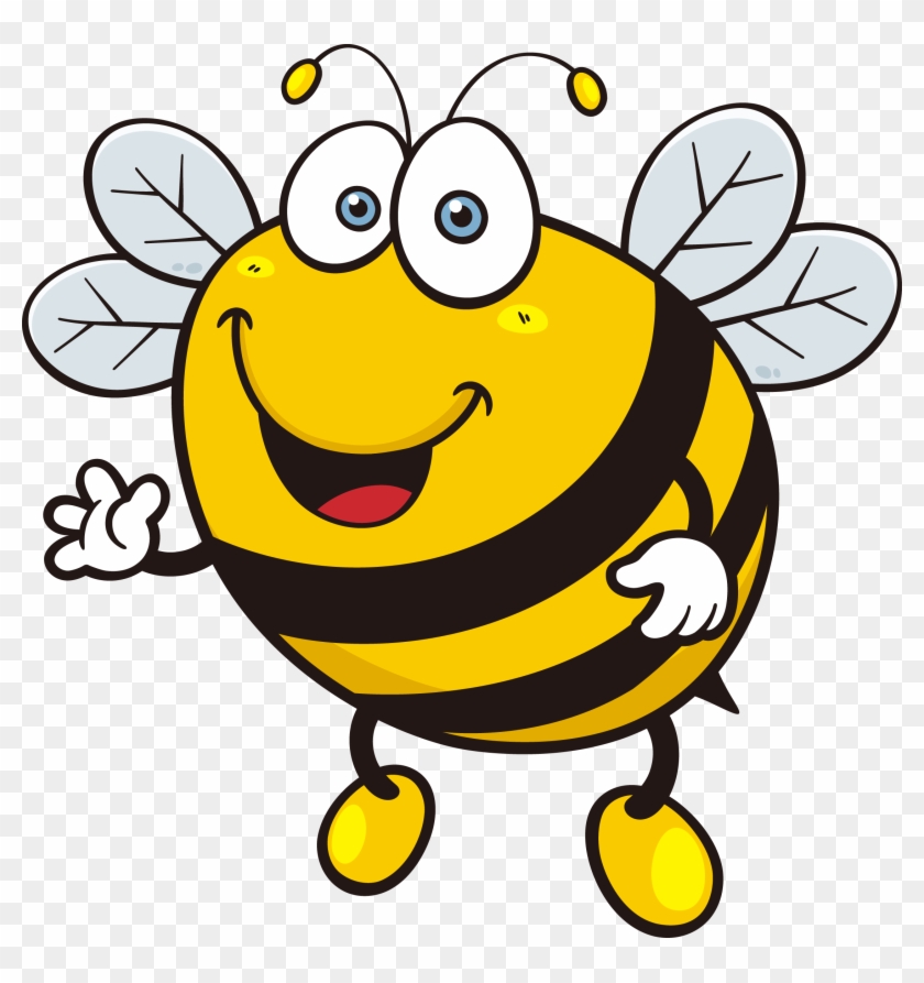 Bee Cartoon Royalty-free Illustration - Cartoon Bee Grapes - Free  Transparent PNG Clipart Images Download
