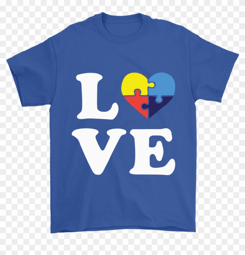 Love & Autism Heart Puzzle Autism Awareness V Neck/t - Autism Awareness Shirt Ideas #1109990