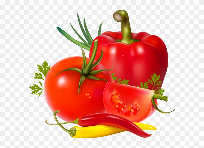 Tomatoes And Peppers - Tomato Pepper Png #1110005