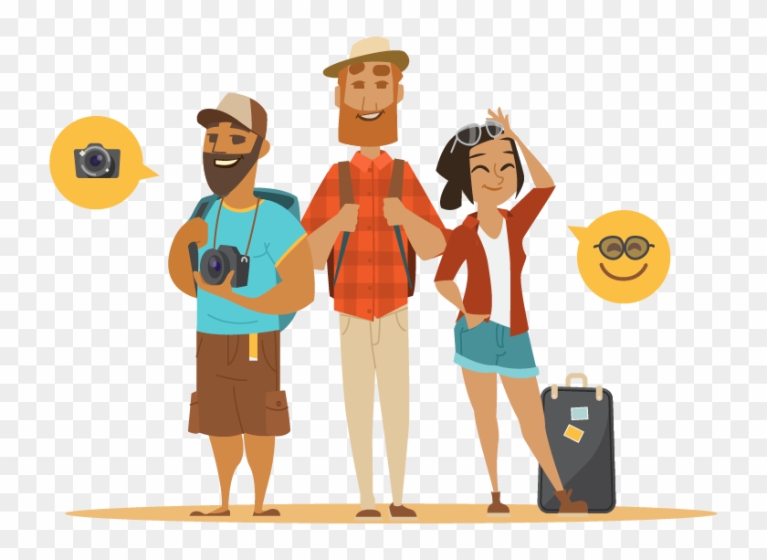 Backpacking Package Tour Tourism Cartoon - Tourist Cartoon Png #1110016