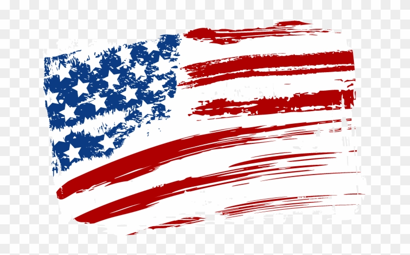 Tattered Flag Png Download - Ink Splatter American Flag #1110079