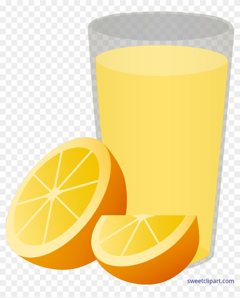 Glass Orange Juice Half Wedge Clip Art Of - Glass Of Orange Juice Clipart #1110137