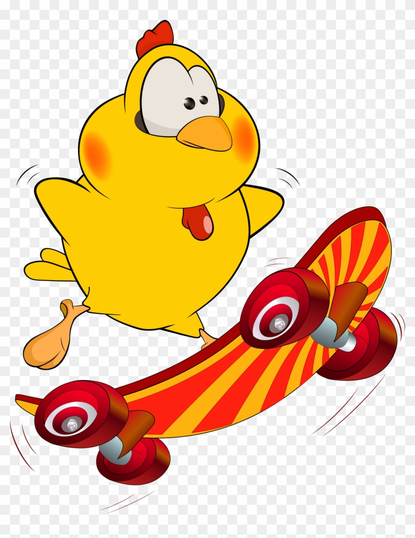 Chicken Meat Patxedn Illustration - Png Cartoon Skateboard #1110160