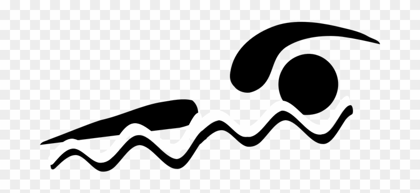 Swim Crawl Sport Water Pictogram Fast Swim - Black And White Swimming Clipart #1110202
