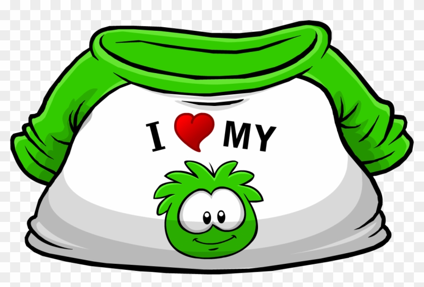 I Heart My Green Puffle T-shirt - Club Penguin Hot Pink Puffle #1110837