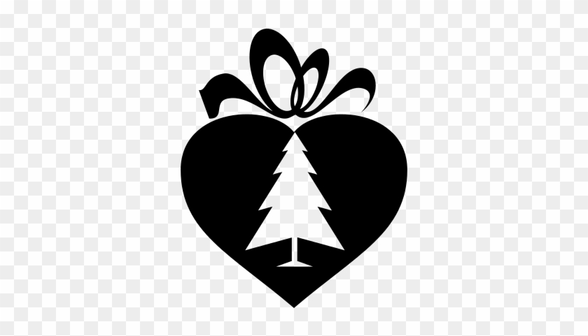 Heart Shaped Christmas Gift Box Vector - Gift #1110865