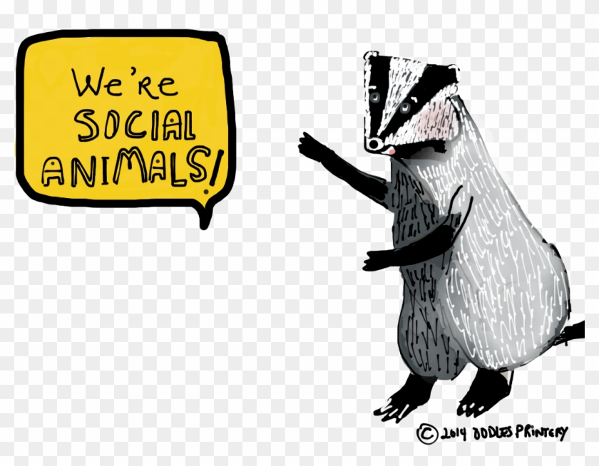 Oodles Printery Badgers Gone Social - Cartoon #1111343