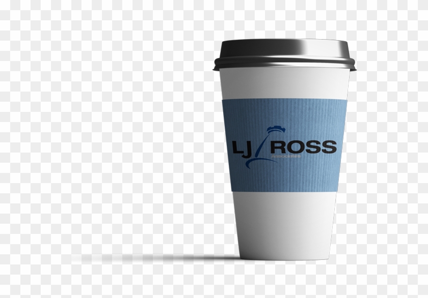 A Paper Coffee Cup With An L J Ross Cardboard Sleeve - Coffee Cup #1111403