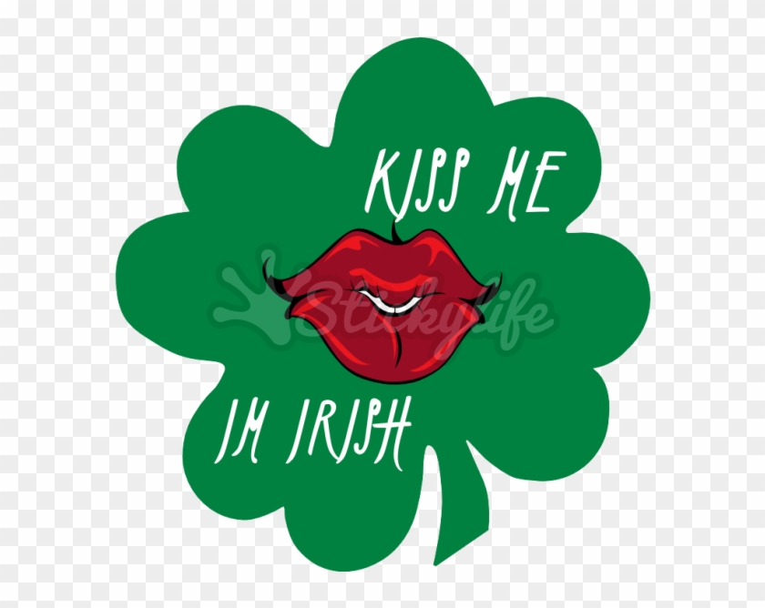 Kiss Me Im Irish Decal - Four-leaf Clover #1111843