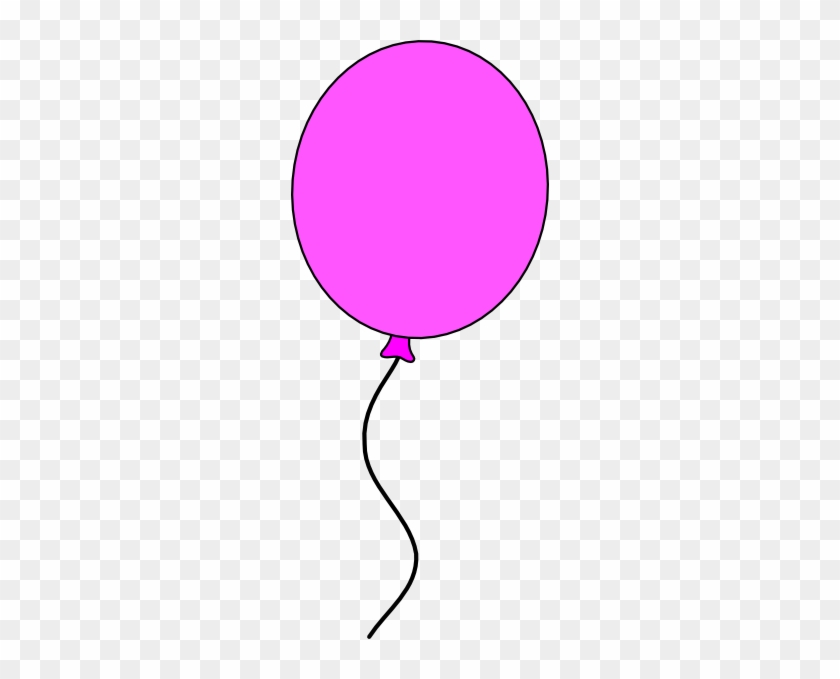 Single Balloon With String Clipart - Pink Balloon With String #1112561