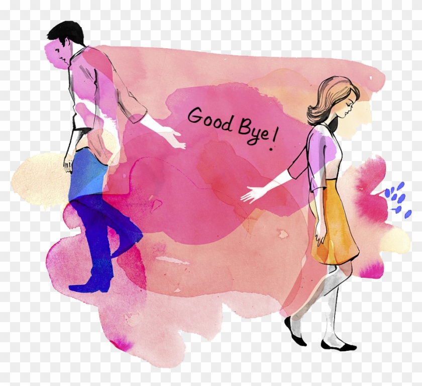 Breakup Watercolor Painting Illustration - Break Up Illustration #1112621