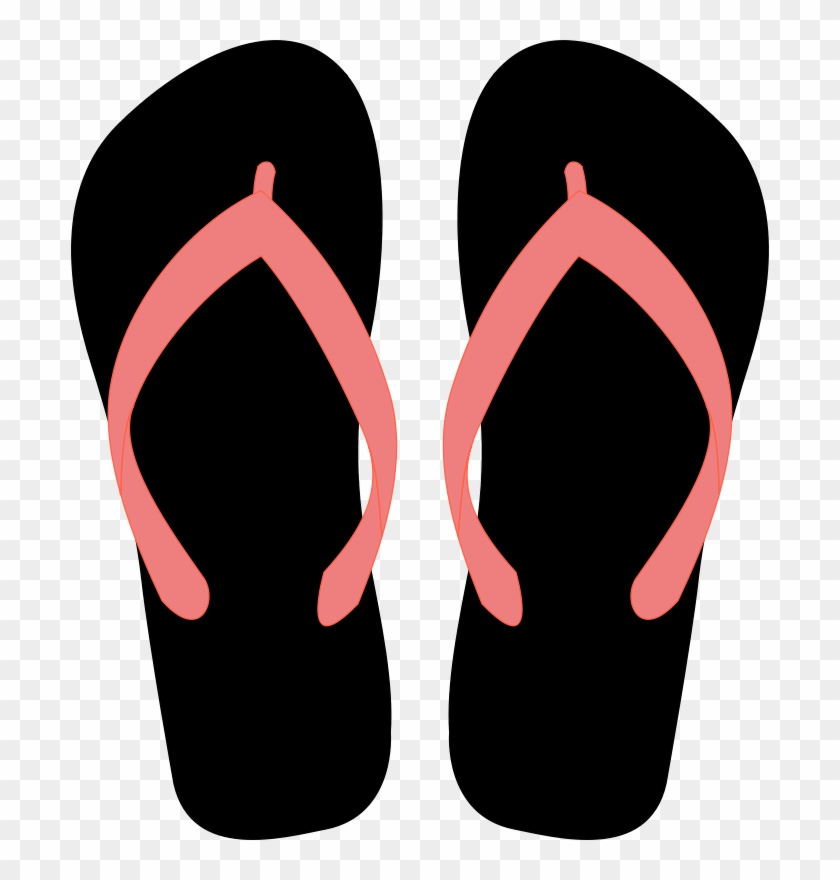 Black And Red Flip Flops #1113053