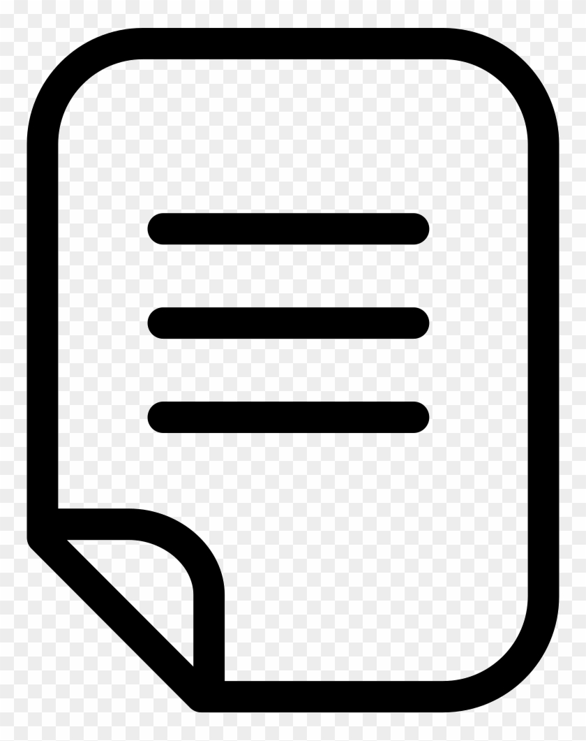 Rounded Paper With Text Lines And One Folded Corner - Icon #1113314