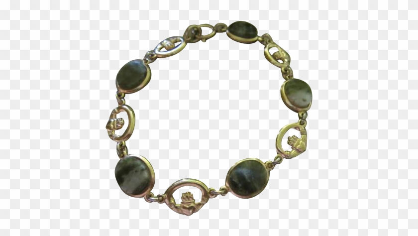 Fabulous Art Deco Nephrite Spinach Jade Claddagh Gold - Jewellery #1113356