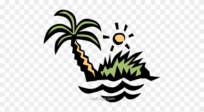 Deserted Island Royalty Free Vector Clip Art Illustration - Clip Art #1113395