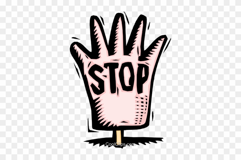Hand Saying Stop Royalty Free Vector Clip Art Illustration - Hand Saying Stop #1113399