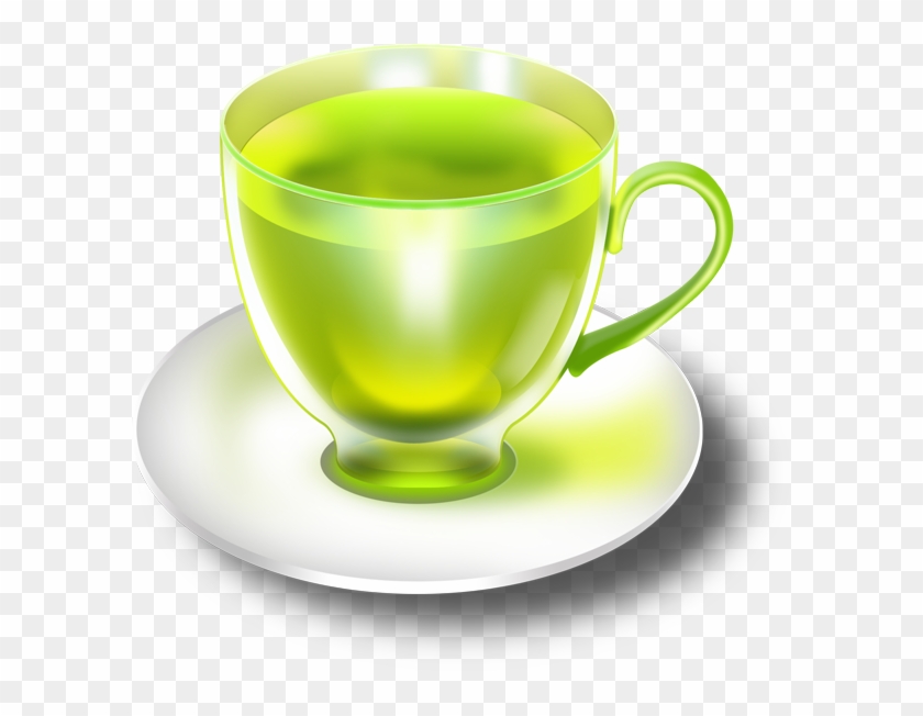 Glossy Mint Tea Cups And Saucers In Psd - Green Tea Cup Png #1113544