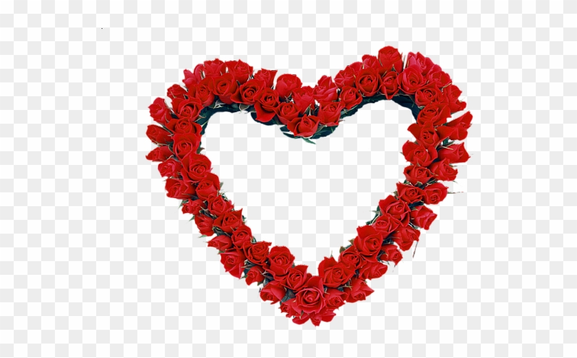 Red Heart Roses Transparent Frame - Jolies Fleurs De Saints Valentin #1113603
