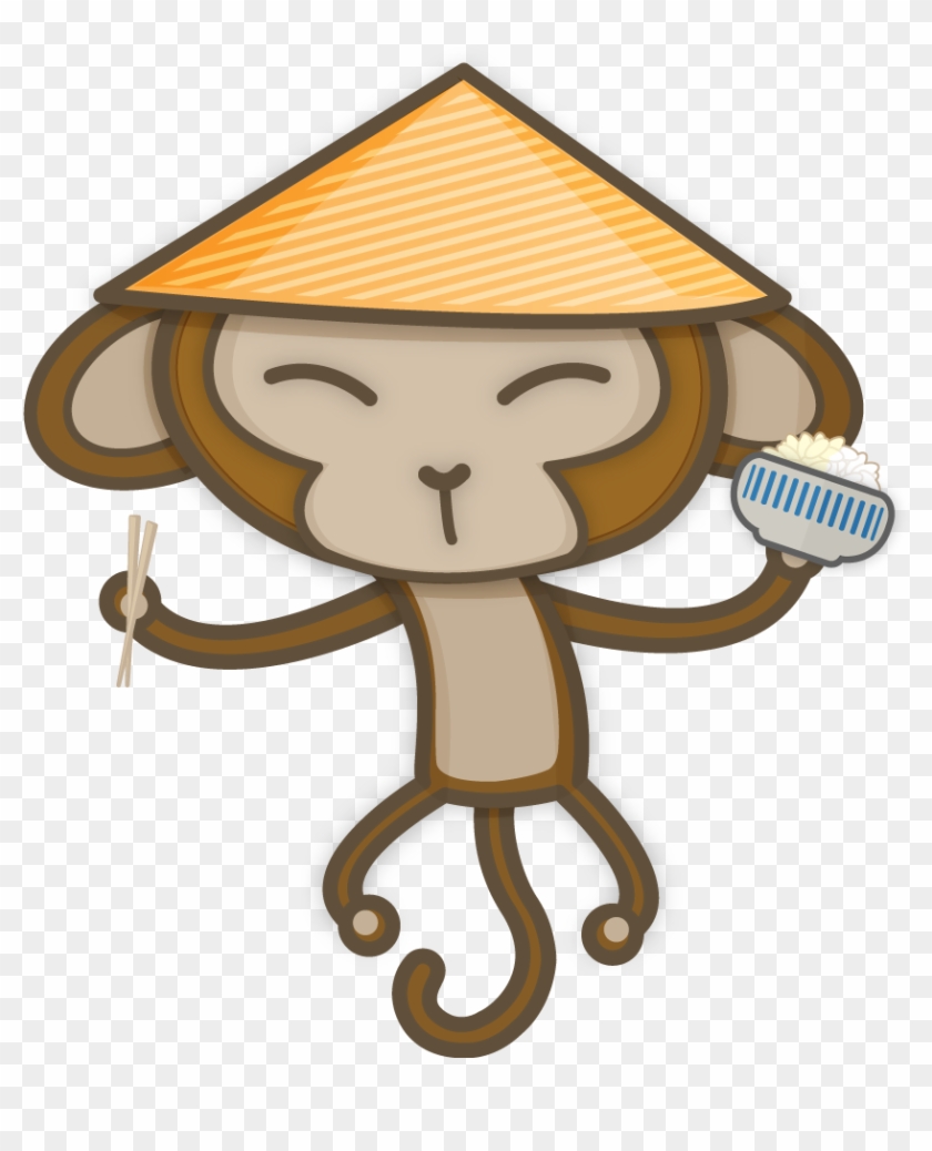 Chinese "chopsticks" Monkey - Chino Cloth #1113697