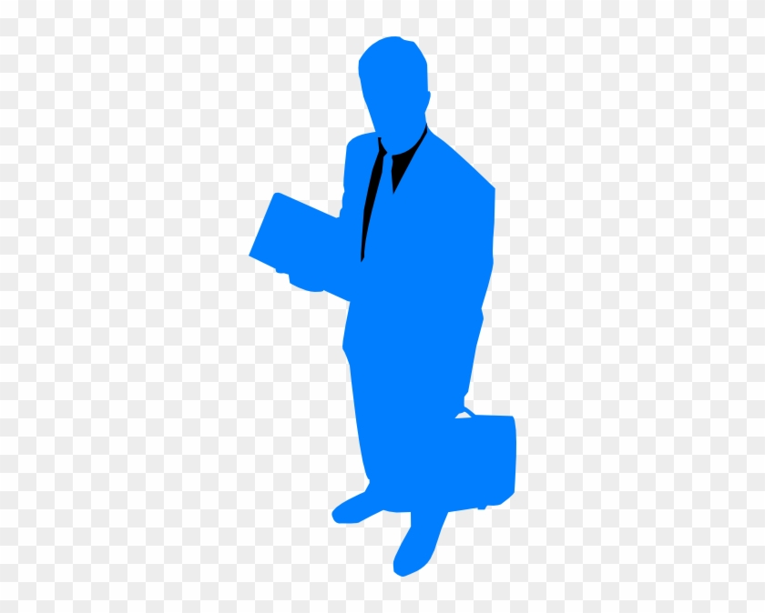 Blue And Black Svg Clip Arts 294 X 594 Px - Businessman Silhouette #1113827