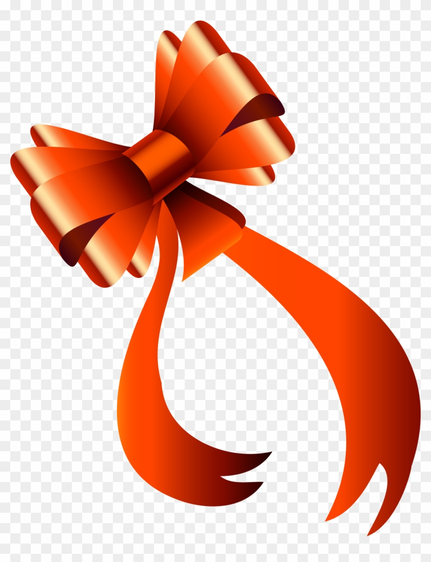 The Orange Ribbon Bow - Laranja Laço Png #1113999