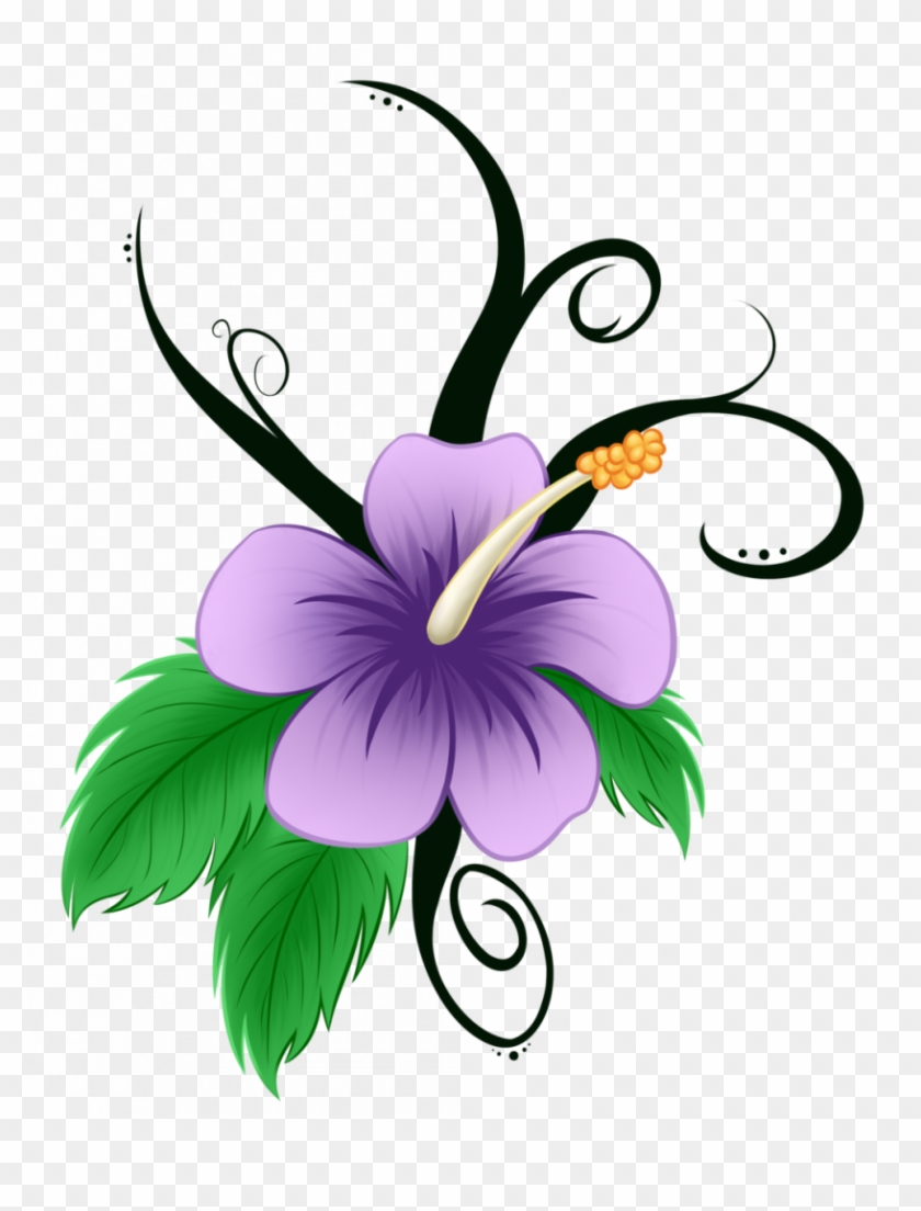 Tremendous Hawaiian Flowers Cartoon Flower Clip Art - Hibiscus Flower In Cartoon #1114541