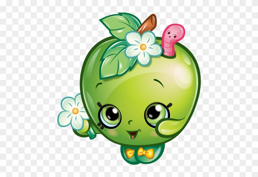 Disfraces Frutasdibujos Para - Shopkins Apple Blossom Green - Free  Transparent PNG Clipart Images Download