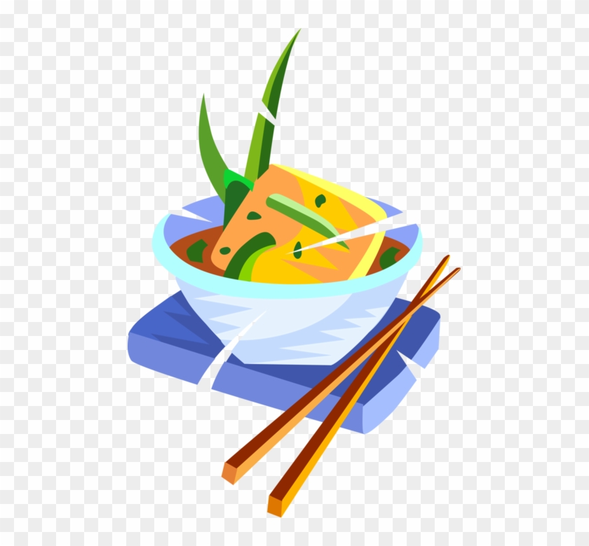 Vector Illustration Of Japanese Tofu And Miso Broth - Sail #1114919