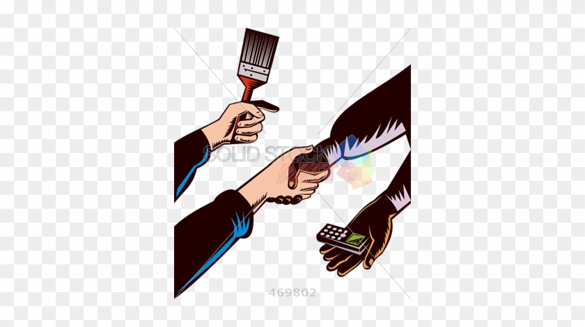 Stock Illustration Of Illustrated Handshake Agreement - Barter Goods For Services #1115055