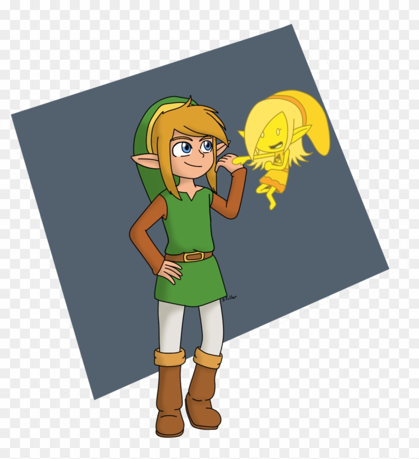 A Courage Shard Triforce Link Alongside Her Reincarnation/descendant - Cartoon #1115182