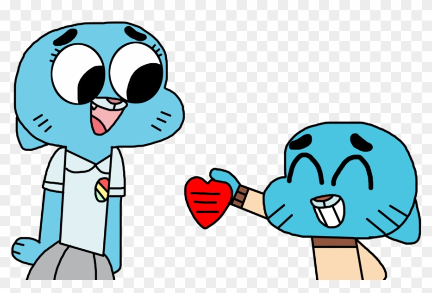 Gumball Gives A Heart Shaped Card To Nicole By Marcospower1996 - Gumball And Nicole Hug #1115436