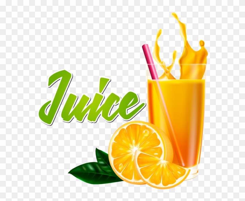 แก้ว Ealistic ของน้ำส้มผลไม้และสาด ฟรี Png และ เวกเตอร์ - Juice #1115439
