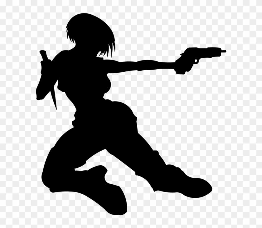 Woman With A Gun By Miraclepng - Silhouette #1115441