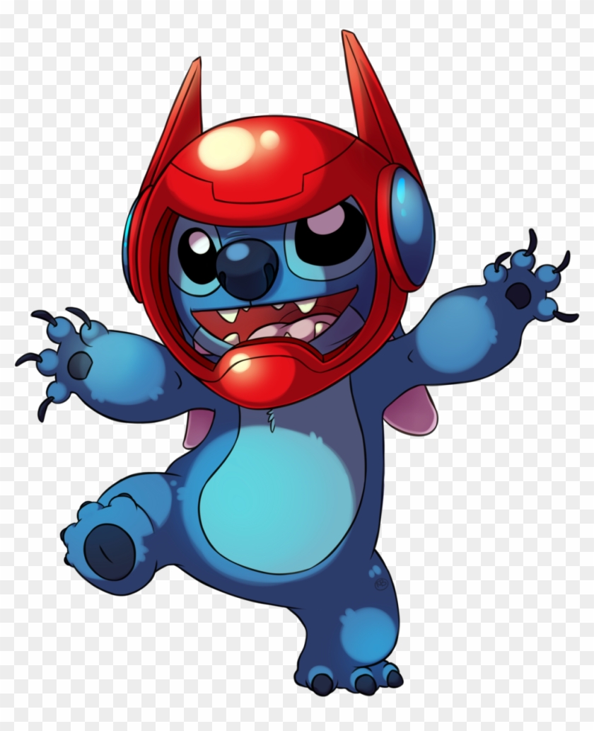 Stitch With A Baymax Helmet By Wtfmoments - Stitch Baymax #1115738