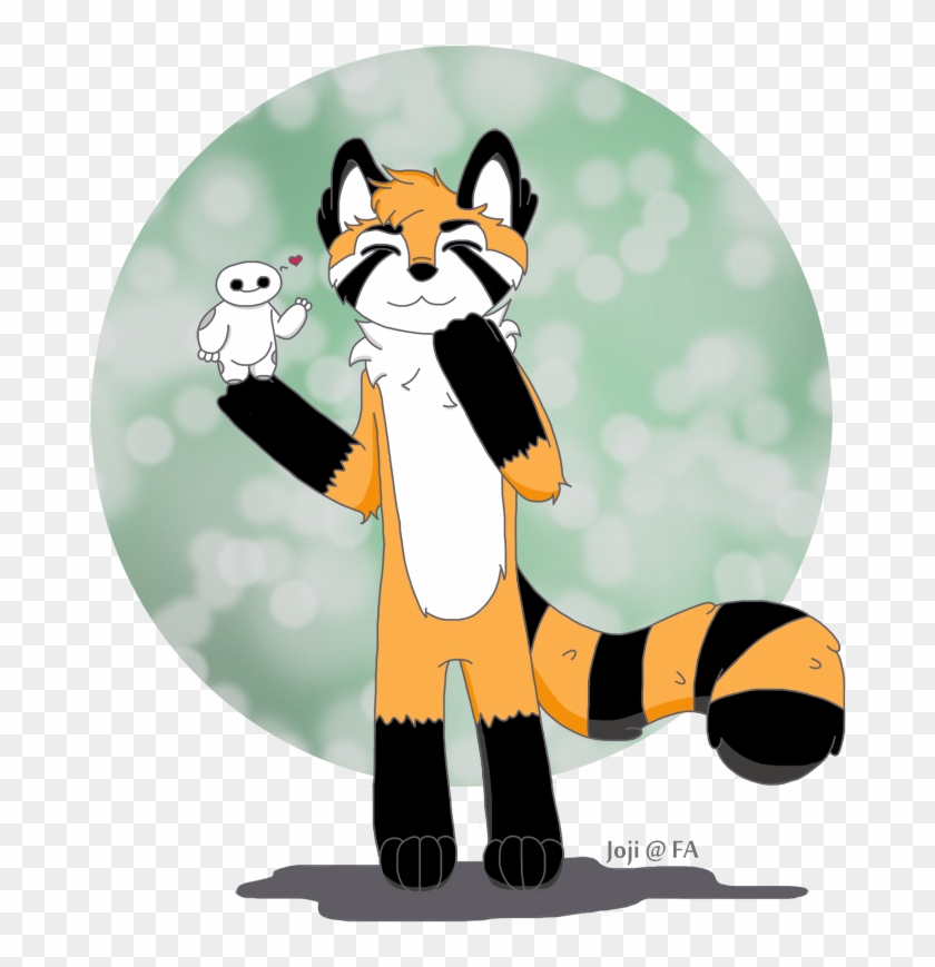 Panda With A Tiny Baymax - Cartoon #1115781
