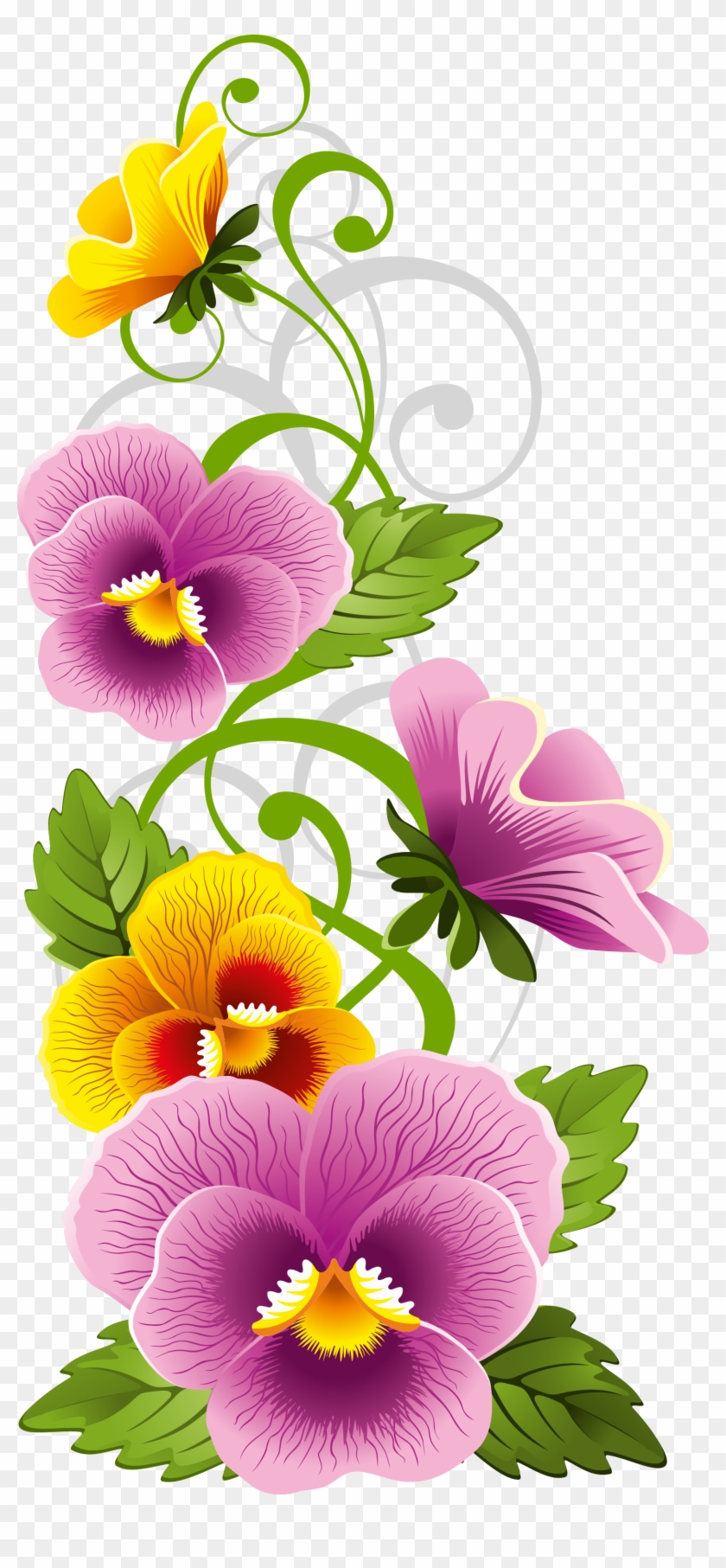 Pansy Flower Clipart - Dibujos De Pensamientos Flores #1115845