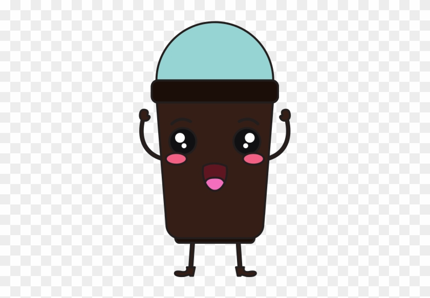 Coffee In Plastic Cup Kawaii Character - Illustration #1115861