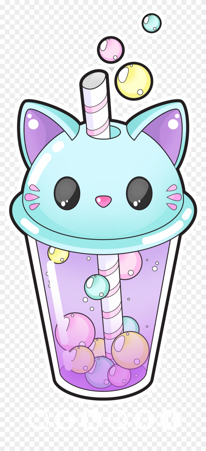 Cute Cat Bubble Tea [commissions Open] By Meloxi On - Kawaii Cute #1115921
